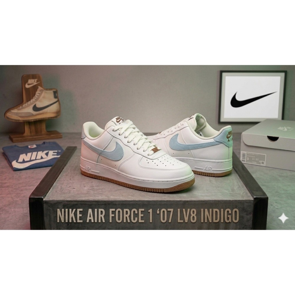 BRAND NEW Nike Air Force 1 '07 LV8 Indigo CZ0338-100 Size 11.5 Authenticated! DS